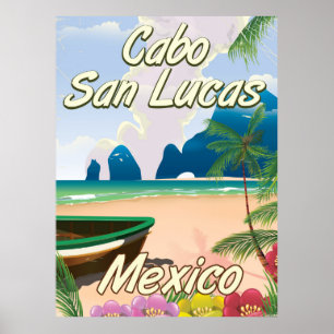 Cape San Lucas Mexico travel poster