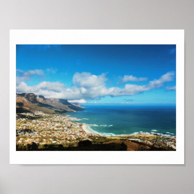 Cape Town 12 Apostles Ocean View Panorama Poster (Front)