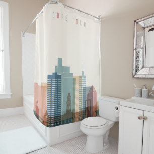 Cape Town, Africa   City Skyline Shower Curtain