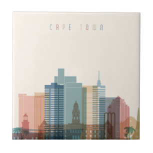 Cape Town, Africa City Skyline Tile