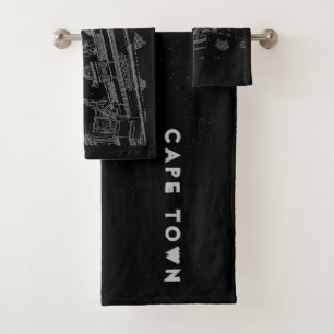 Cape Town Architecture Bakery Building Sketch Bath Towel Set