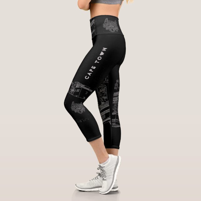 Cape Town Architecture Bakery Building Sketch Capri Leggings (Left)