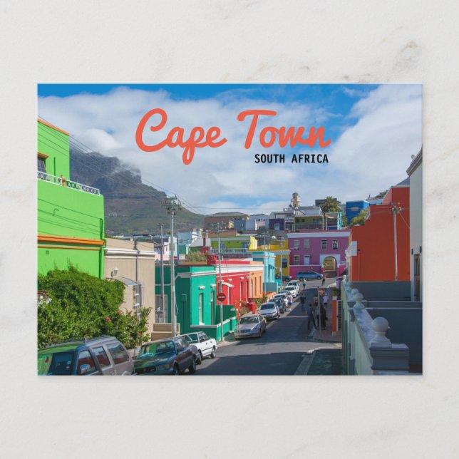 Cape Town - Brightly painted Bo Kaap houses Postcard (Front)