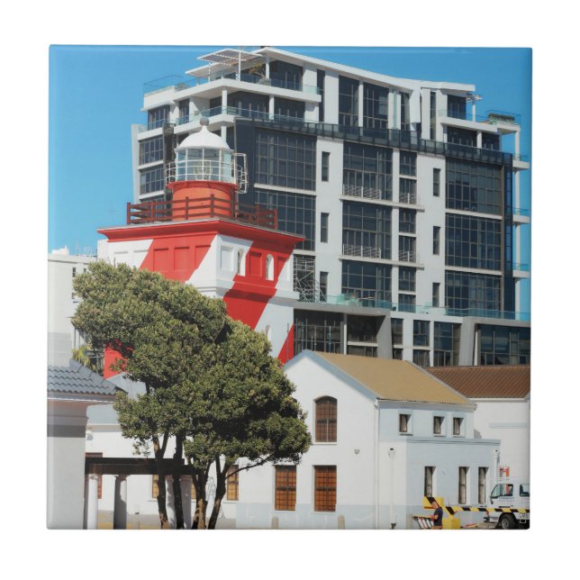 Cape Town Cityscape Lighthouse Tile (Front)