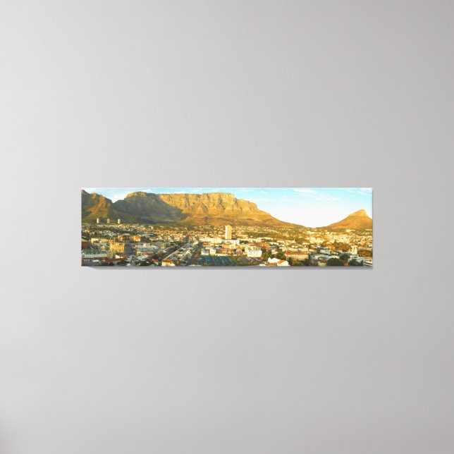 Cape Town Cityscape With Table Mountain Canvas Print (Front)