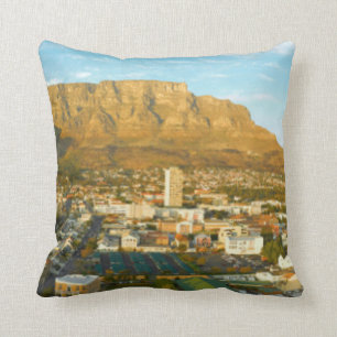 Cape Town Cityscape With Table Mountain Cushion