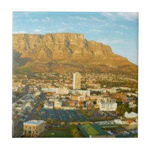 Cape Town Cityscape With Table Mountain Tile