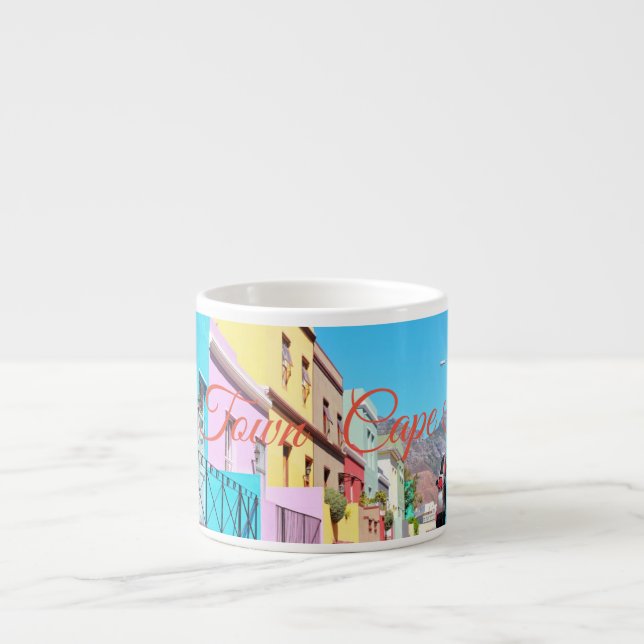 Cape Town Colorful Houses Bo Kaap Street Espresso Cup (Front)