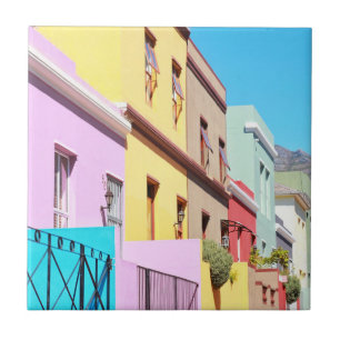Cape Town Colourful Houses Bo Kaap Street Tile