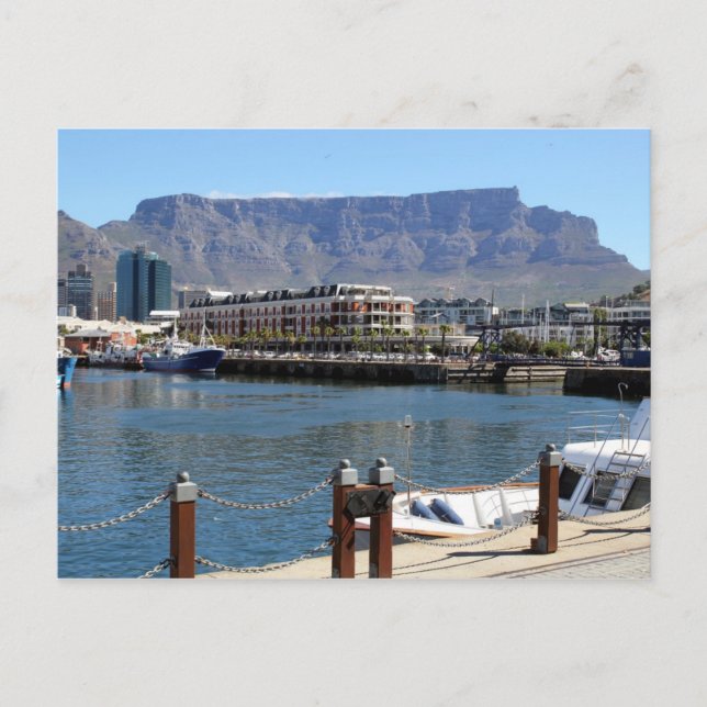 Cape Town Harbor and Table Mountain Postcard (Front)