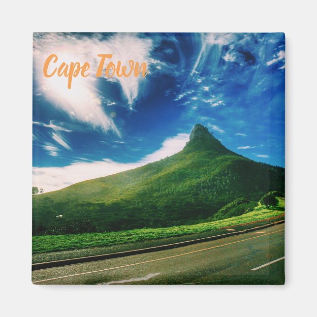Cape Town Lion's Head Landscape Scenery Magnet (Front)