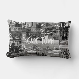 Cape Town Monochrome Cityscape Architecture Lumbar Cushion