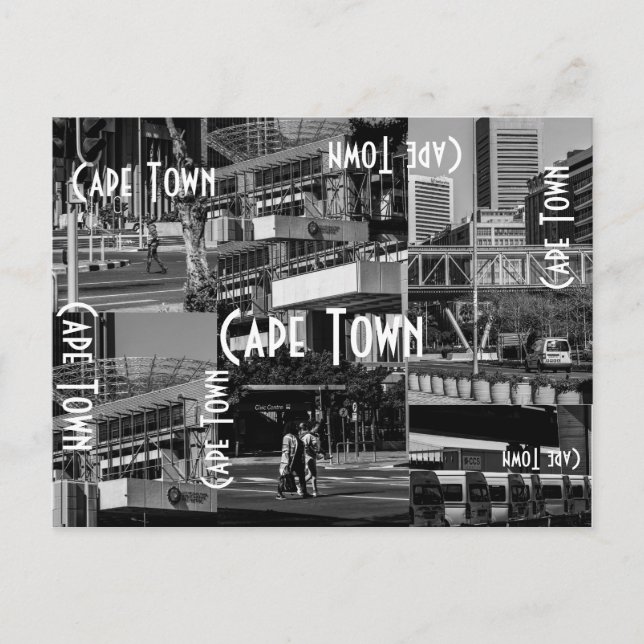Cape Town Monochrome Cityscape Architecture Postcard (Front)