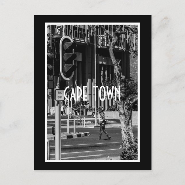 Cape Town Monochrome Cityscape Street Lifestyle Postcard (Front)