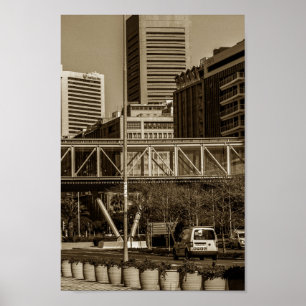Cape Town Monochrome Cityscape Street Lifestyle Poster