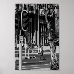 Cape Town Monochrome Cityscape Street Lifestyle Poster