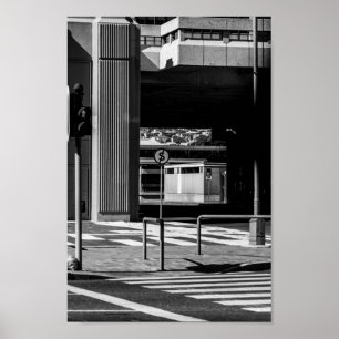 Cape Town Monochrome Cityscape Street Lifestyle Poster