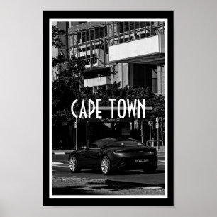 Cape Town Monochrome Cityscape Street Lifestyle Poster