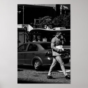 Cape Town Monochrome Cityscape Street Lifestyle Poster