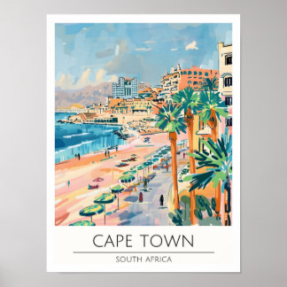 Cape Town South Africa Art Illustration Travel Poster