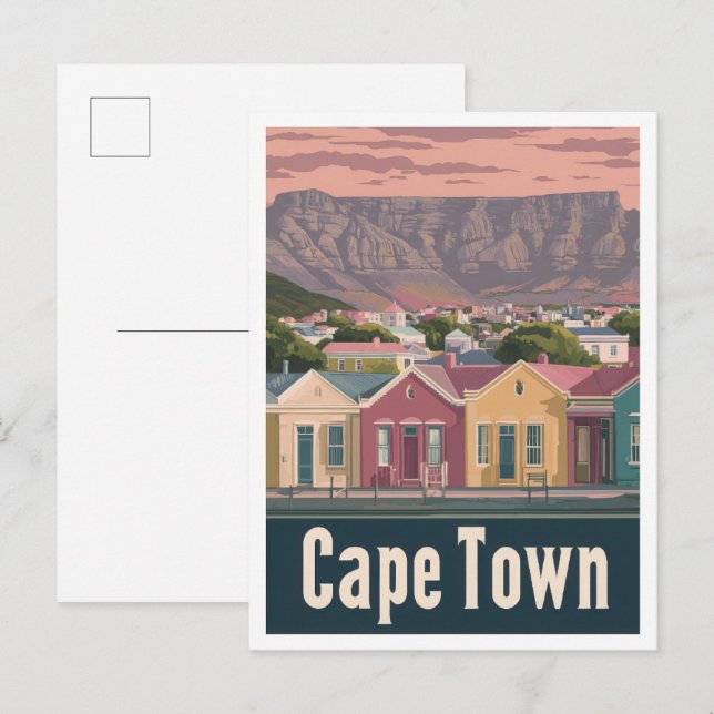 Cape Town South Africa Art Vintage Travel  Postcard (Front/Back)