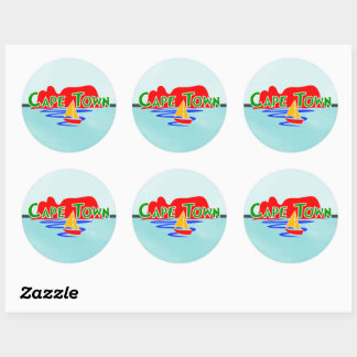 Cape Town South Africa Blue Round Stickers