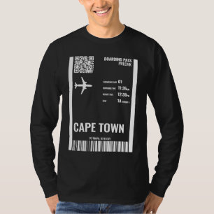Cape Town South Africa Boarding Pass Airline Ticke T-Shirt