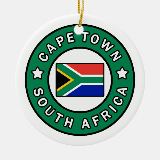 Cape Town South Africa Ceramic Tree Decoration (Front)