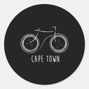 Cape Town South Africa Cute Vintage Retro Bike  Classic Round Sticker