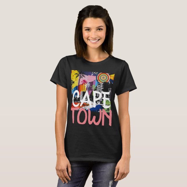 Cape Town South Africa Graffiti Mural shirt, women T-Shirt (Front Full)