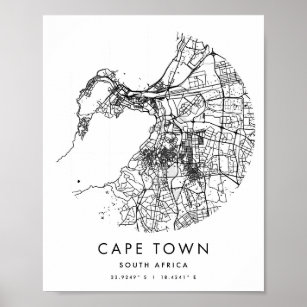 Cape Town South Africa Minimal Modern Circle Poster