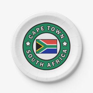 Cape Town South Africa Paper Plate
