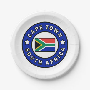 Cape Town South Africa Paper Plate