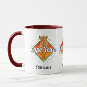 Cape Town South Africa Retro Leopard Vintage Mug