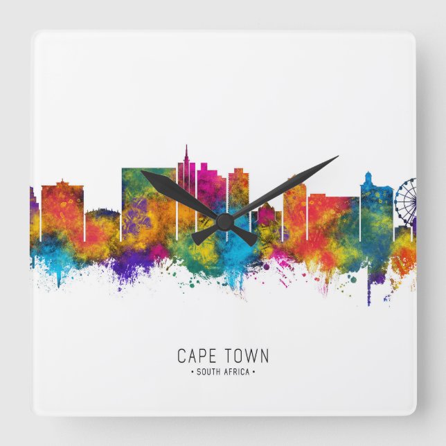 Cape Town South Africa Skyline Square Wall Clock (Front)