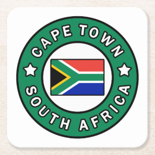Cape Town South Africa Square Paper Coaster