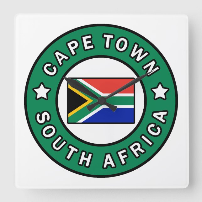 Cape Town South Africa Square Wall Clock (Front)