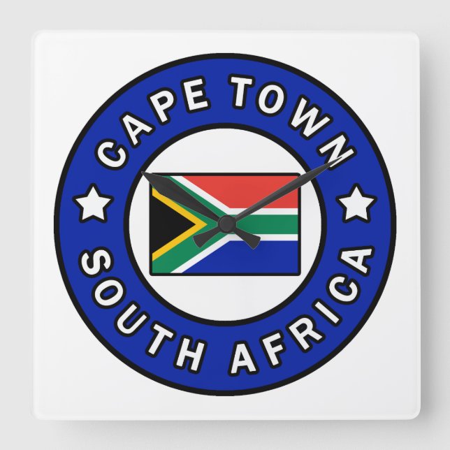Cape Town South Africa Square Wall Clock (Front)