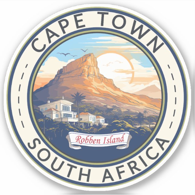 Cape Town South Africa Travel Art Badge (Front)