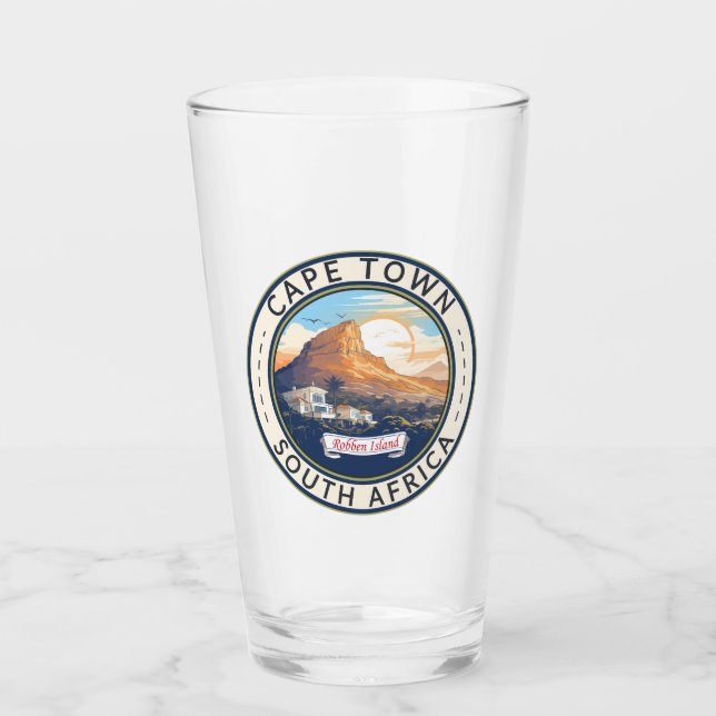 Cape Town South Africa Travel Art Badge Glass (Front)
