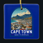 Cape Town South Africa Travel Art Vintage<br><div class="desc">Cape Town retro vector travel design. Cape Town is a port city on South Africa’s southwest coast,  on a peninsula beneath the imposing Table Mountain.</div>