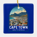 Cape Town South Africa Travel Art Vintage Ceramic Ornament<br><div class="desc">Cape Town retro vector travel design. Cape Town is a port city on South Africa’s southwest coast,  on a peninsula beneath the imposing Table Mountain.</div>