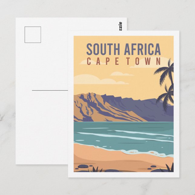 Cape Town South Africa Travel Place Illustration Postcard (Front/Back)
