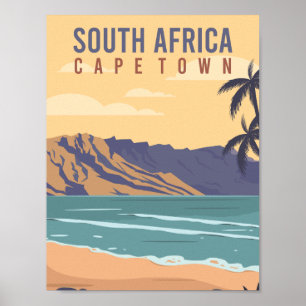 Cape Town South Africa Travel Place Illustration Poster