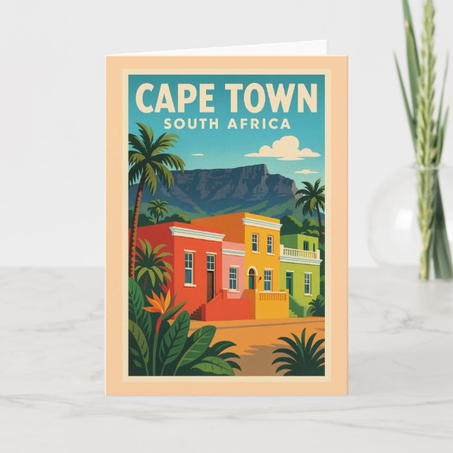 Cape Town, South Africa travel poster, Card (Front)