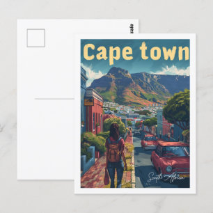 Cape Town South Africa Vintage Famous Travel Place Postcard