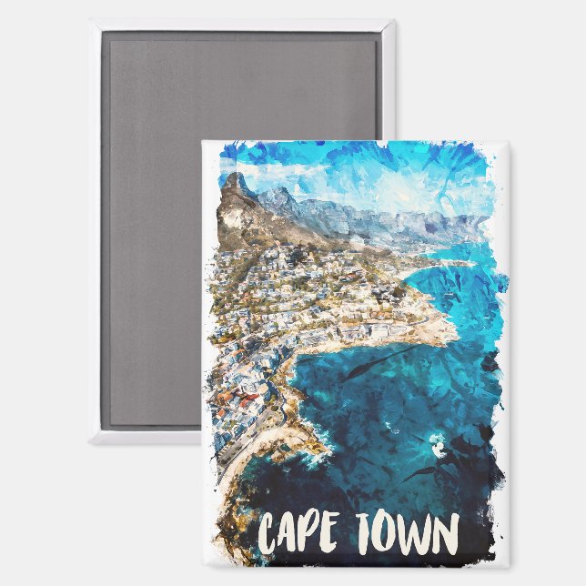 Cape Town South Africa Vintage Travel Magnet (Front/Back)