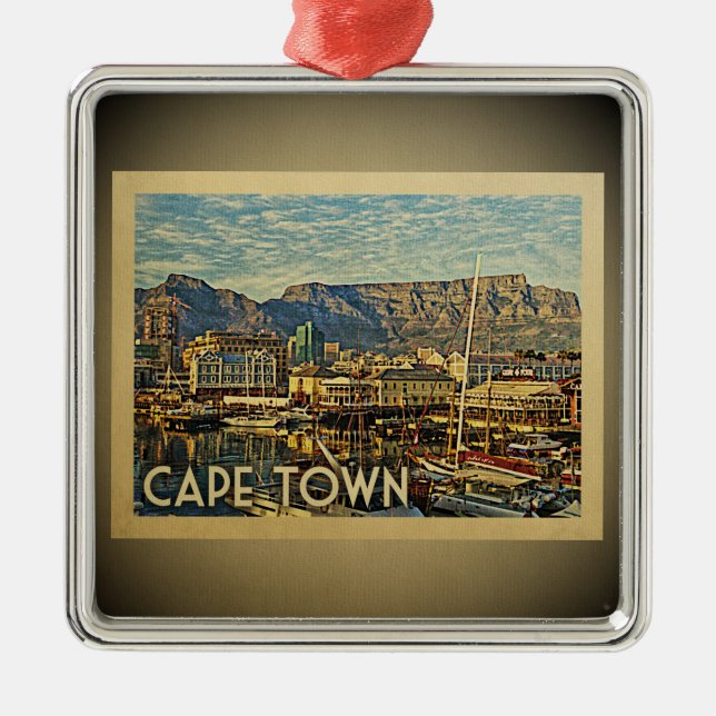 Cape Town South Africa Vintage Travel Ornament (Front)