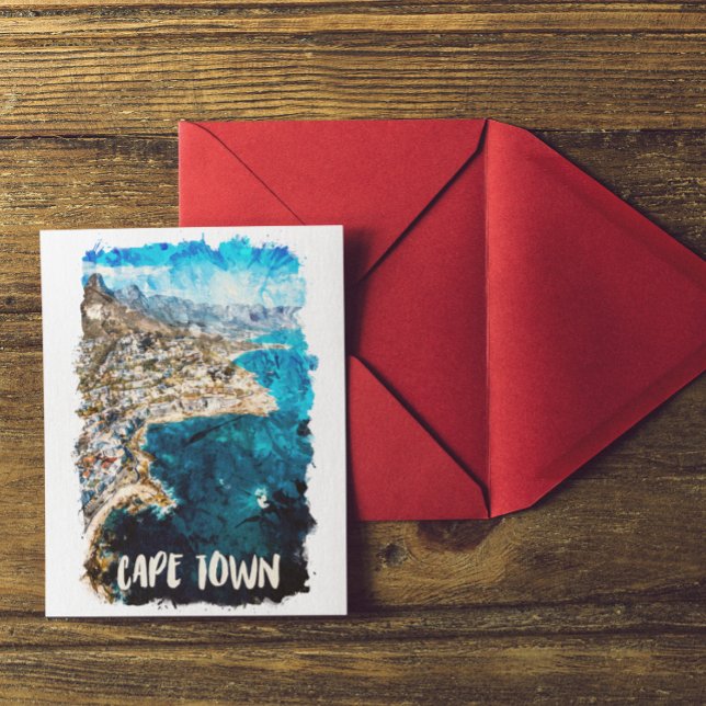 Cape Town South Africa Vintage Travel Postcard (cape town south africa coastline postcard)