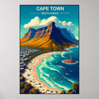 Cape Town - South Africa Vintage Travel Poster